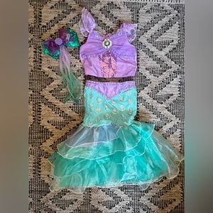 Disney Princess Ariel 2pc Deluxe Costume + Light-Up Hair Bow for kids